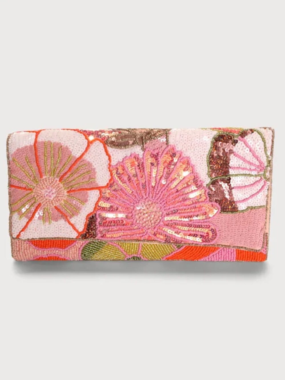 NWT Lulu’s  Beaded Sequin Floral Clutch